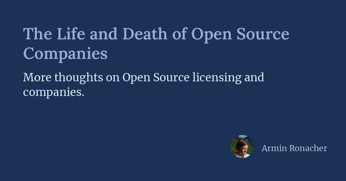 The Life and Death of Open Source Companies